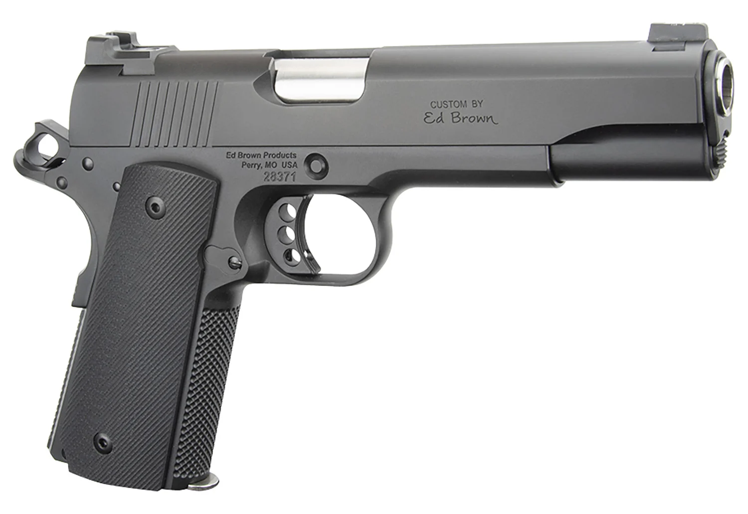 Ed Brown SF18G4 Special Forces Gen4 45 ACP 7+1 5" Stainless Steel Barrel, Stealth Gray Serrated Carbon Steel Slide, Stealth Gray Stainless Steel Frame w/Beavertail, Black VZ Grip, Right Hand
