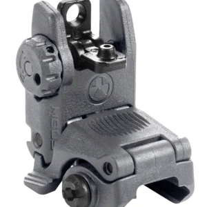 Magpul MAG248-GRY MBUS Sight Rear Stealth Gray Polymer, Spring-Loaded Flip Up for AR-15/ M16