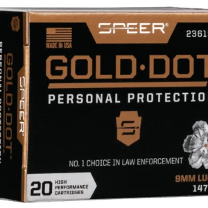 Speer 23619GD Gold Dot Personal Protection 9mmLuger 147gr Hollow Point 20 Per Box/10 Case