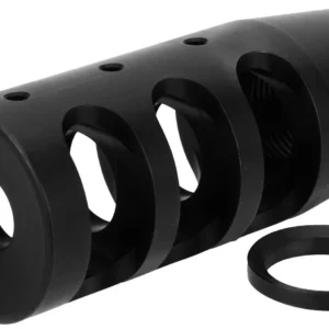 TacFire MZ1002N Compact Compensator Black Nitride Steel with 1/2"-28 tpi Threads & 2.50" OAL for 5.56x45mm NATO AR-15