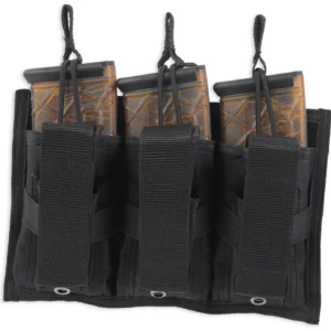 Bulldog BDT62 Tri-Double Mag Pouch  MOLLE Black Belt Loop Compatible w/ 30-Round Compatible w/ High Capacity