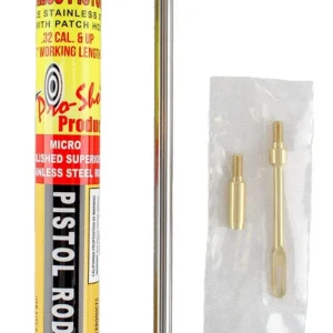 Pro-Shot 1PS87U Micro-Polished Cleaning Rod .27/ .32/ .40/ .44/ .45/ 9mm/ 10mm Cal Pistol #8"-32 Thread 8" Stainless Steel