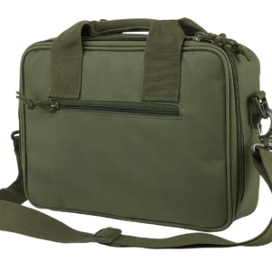 NcStar CPDX2971G VISM Double Pistol Range Bag w/Mag Pouches Heavy Duty Lockable Zippers For Compliance Padded Carry Handle Adjustable Shoulder Strap Green