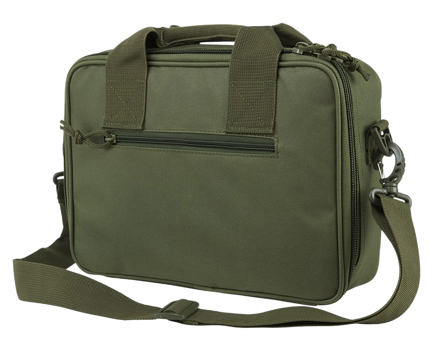 NcStar CPDX2971G VISM Double Pistol Range Bag w/Mag Pouches Heavy Duty Lockable Zippers For Compliance Padded Carry Handle Adjustable Shoulder Strap Green