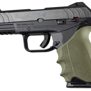 Hogue 17701 HandAll Beavertail made of Rubber with Textured OD Green Finish & Finger Grooves for Ruger Security-9