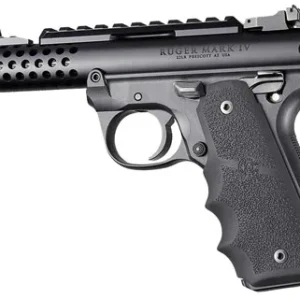 Hogue 79080 Rubber Grip Black with Finger Grooves for Ruger Mark IV 22/45