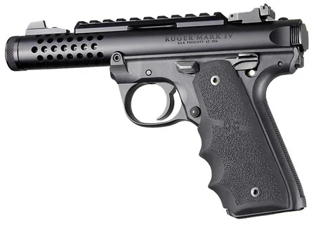 Hogue 79080 Rubber Grip Black with Finger Grooves for Ruger Mark IV 22/45