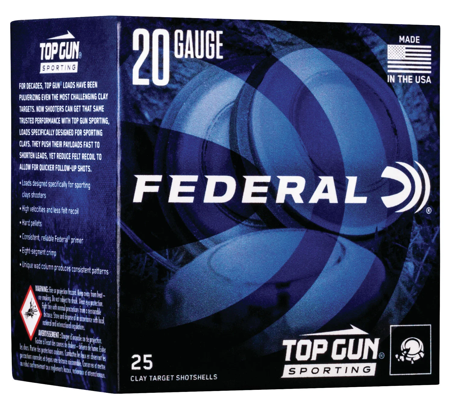 Federal TGS2248 Top Gun 20Gauge 2.75" 7/8oz 8Shot 25 Per Box/10 Case
