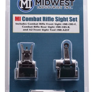 Midwest Industries MICRSSET Combat Rifle Sight Set Black Flip Up Front & Rear for AR-15, M16, M4