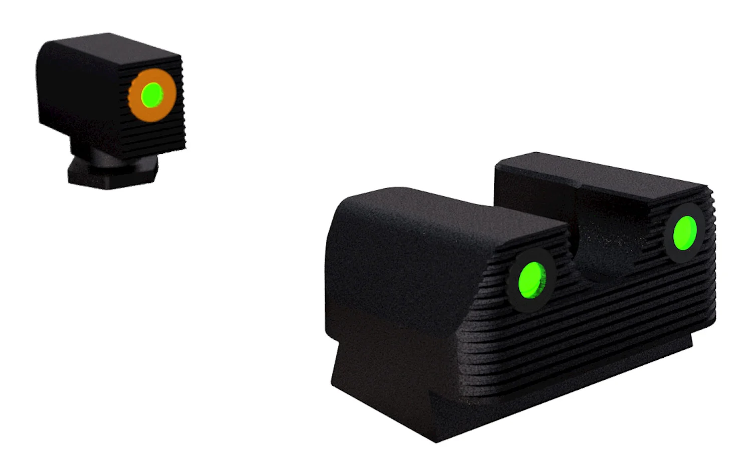 Rival Arms RA1A231G Night Sights for G17/G19 Green Tritium Orange Outline Front Sight-Green Tritium Black Outline Rear Sight