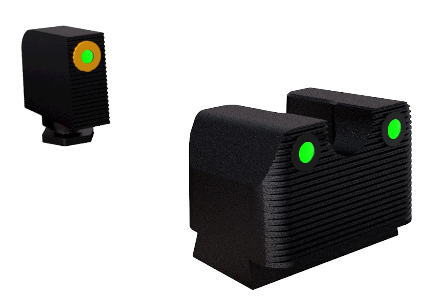 Rival Arms RA3A231G Night Sights for Glock MOS Green Tritium Orange Outline Front Sight-Green Tritium Black Outline Rear Sight Glock 17/19