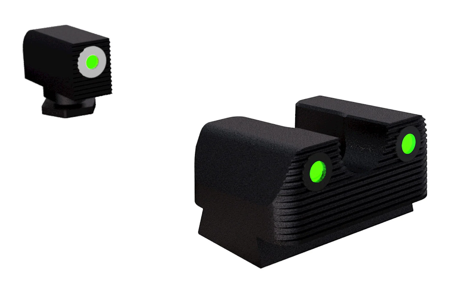 Rival Arms RA1B231G Night Sights for G17/G19 Green Tritium White Outline Front Sight-Green Tritium Black Outline Rear Sight