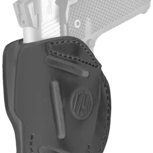 1791 Gunleather 3WH1SBLA 3-Way IWB/OWB Size 01 Stealth Black Leather Belt Loop Fits 1911 3-4" Ambidextrous