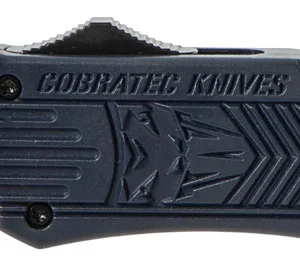 CobraTec Knives MNYCTK1MTNS CTK-1 Medium 3" OTF Tanto Plain D2 Steel Blade/NYPD Blue Aluminum Handle Features Glass Breaker Includes Pocket Clip