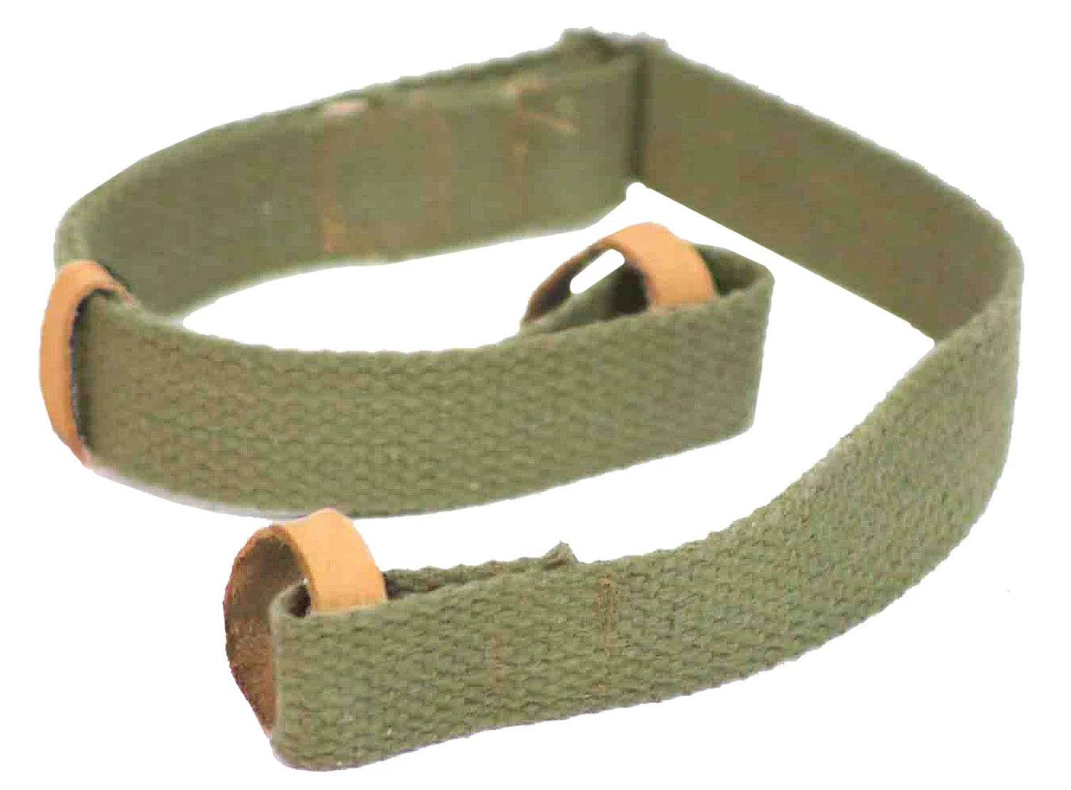 Crickett KSA803 Dog Collar Green Canvas w/Leather Trim Adjustable