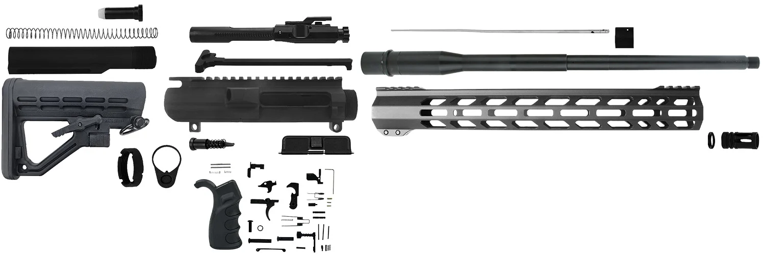 TacFire SSRK308LPK18BN AR Build Kit Sports South Exclusive 308 Win AR-10 Black Nitride 5/8"x24