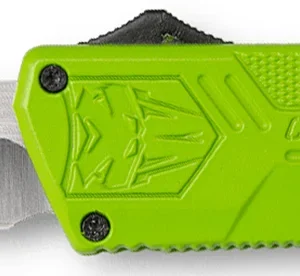 CobraTec Knives ZBGCTLWDNS Lightweight 3.25" OTF Drop Point Plain D2 Steel Blade/Zombie Green Aluminum Handle Includes Pocket Clip