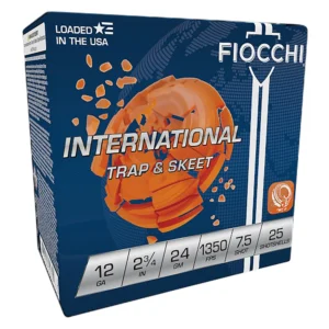 Fiocchi 12IN2475 Exacta Target International Trap & Skeet 12Gauge 2.75" 24gram 7.5Shot 25 Per Box/10 Case
