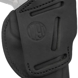1791 Gunleather 4WH1SBLL 4-Way IWB/OWB 01 Stealth Black Leather Belt Clip Fits 3-4" Barrel 1911 Left Hand