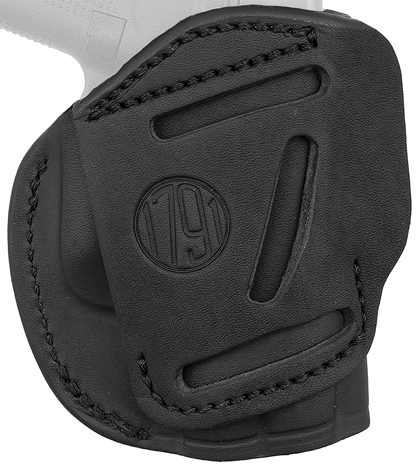 1791 Gunleather 4WH2SBLL 4-Way IWB/OWB Size 02 Stealth Black Leather Belt Clip Compatible w/Ruger LCP/S&W Bodyguard/Glock 42/43/43X Left Hand