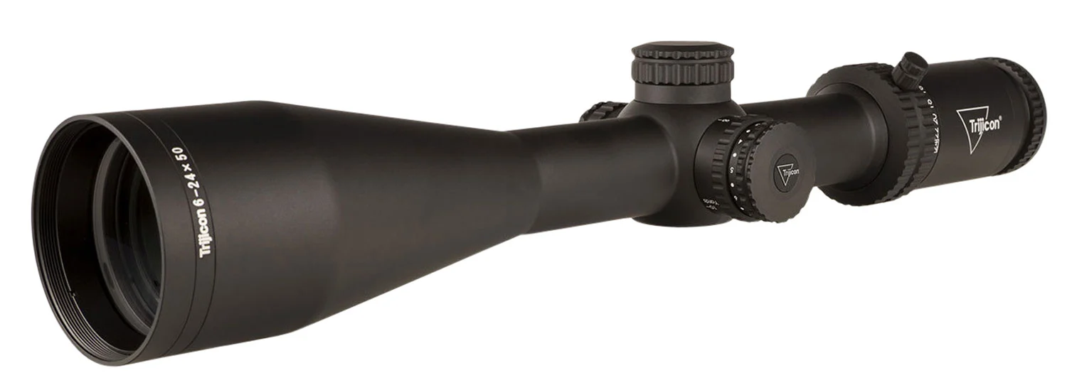 Trijicon 3000005 Tenmile Matte Black 6-24x50mm 30mm Tube LED Illuminated MRAD Ranging w/Red Dot Reticle Second Focal Plane