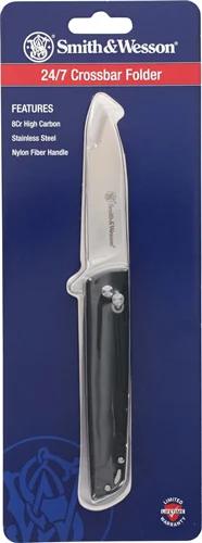 S&W KNIFE 24/7 CROSSBAR FOLDER - 3.25" SS/BLACK GENTLEMAN - Image 3
