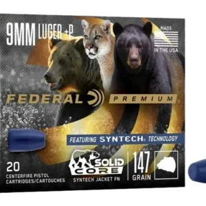 Federal P40SHC1 Premium 40S&W 200gr Solid Core Synthetic Flat Nose 20 Per Box/10 Case