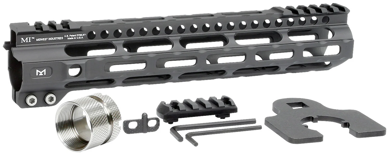 Midwest Industries MIULW105 Ultralight AR-15 Black Hardcoat Anodized Aluminum/Polymer 10.50" Picatinny/M-LOK