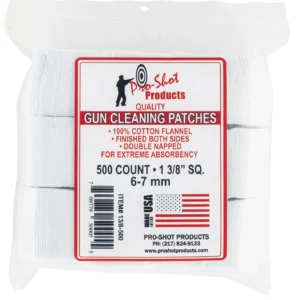 Pro-Shot 138500 Cleaning Patches 6mm/7mm 1.38" Cotton Flannel 500 Per Pkg