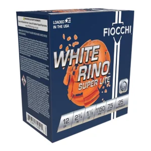 Fiocchi 12WRSL75 Exacta Target White Rino Super Light 12Gauge 2.75" 1 1/8oz 7.5Shot 25 Per Box/10 Case