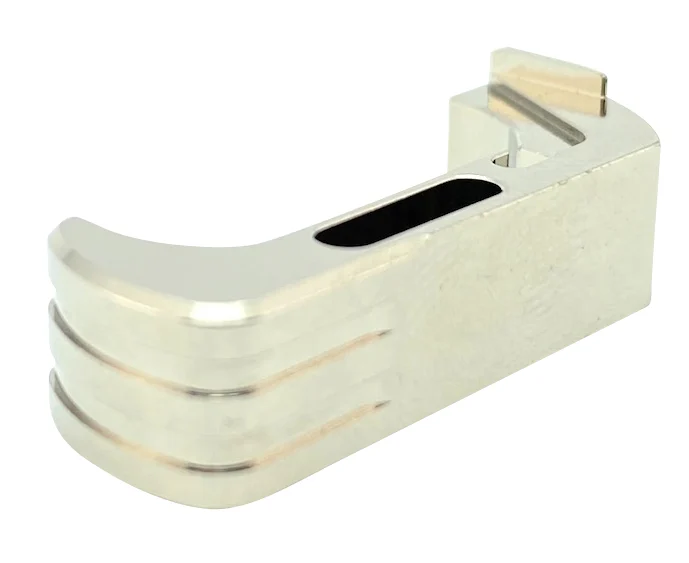 Cross Armory CRG5MCSV Mag Catch Extended Compatible w/Glock Gen4-5 Silver Anodized Aluminum