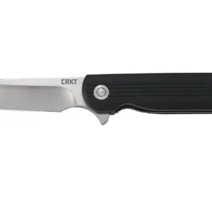 CRKT 3810 LCK +  Large 3.62" Folding Drop Point Plain Satin 8Cr13MoV SS Blade/ Black GRN Handle Includes Pocket Clip