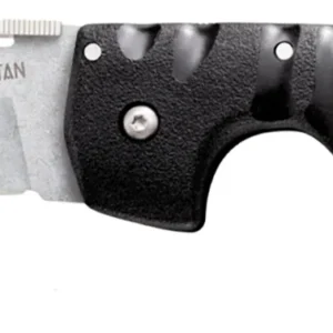 Cold Steel CS21ST Spartan 4.50" Folding Plain Stone Washed Japanese AUS-10A SS Blade/Black Griv-Ex w/Steel Liners Handle Includes Pocket Clip