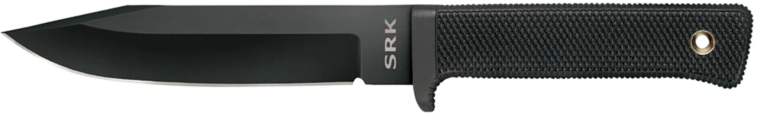 Cold Steel CS49LCK SRK 6" Fixed Clip Point Plain Black Tuff-Ex Finish SK-5 Steel Blade, 4.75" Black Kray-Ex Handle, Includes Sheath