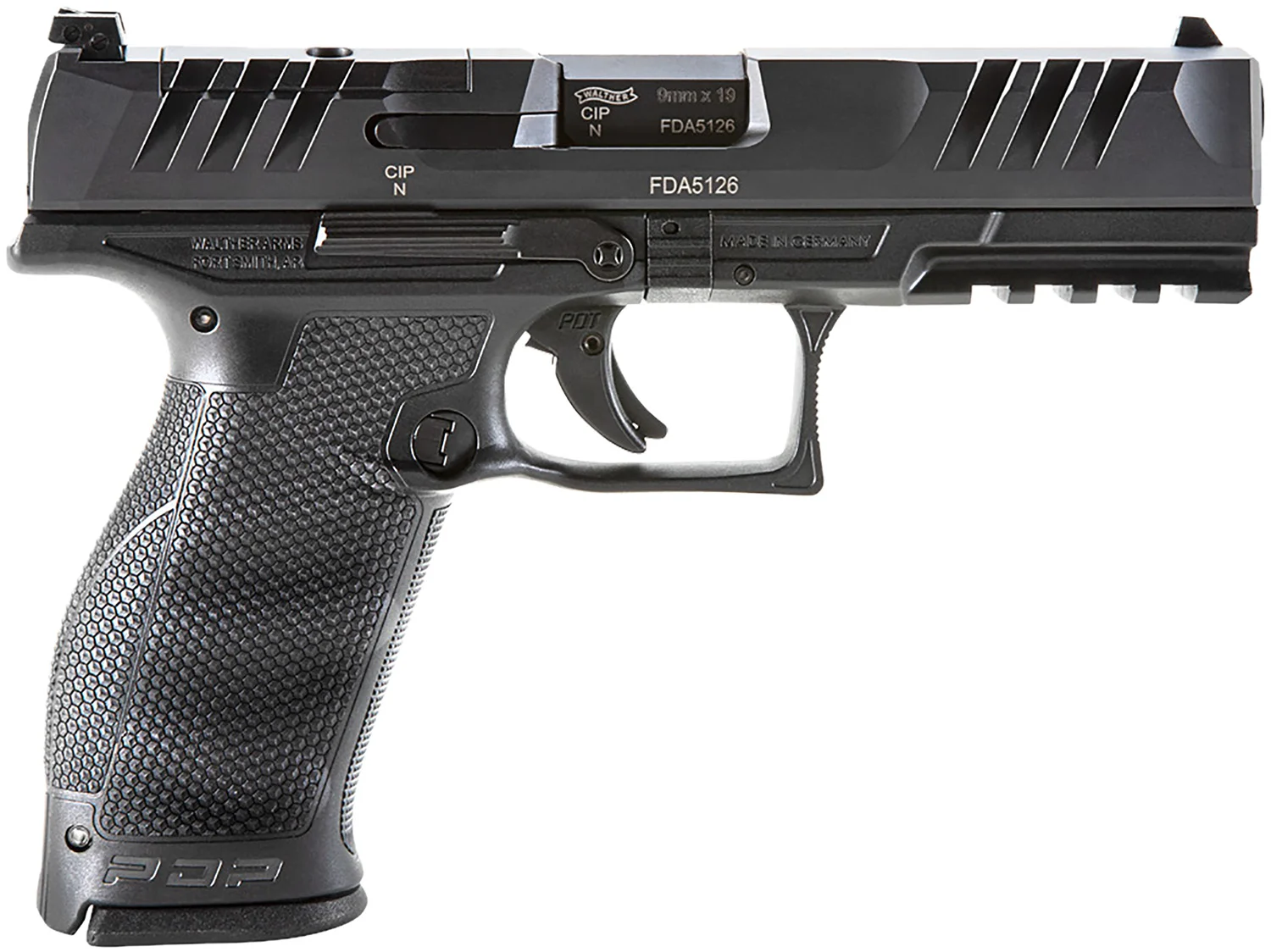 Walther Arms 2858126 PDP Optic Ready 9mm Luger 4.50" 10+1 Black Black Steel Slide Performance Duty Textured Black Polymer Grip