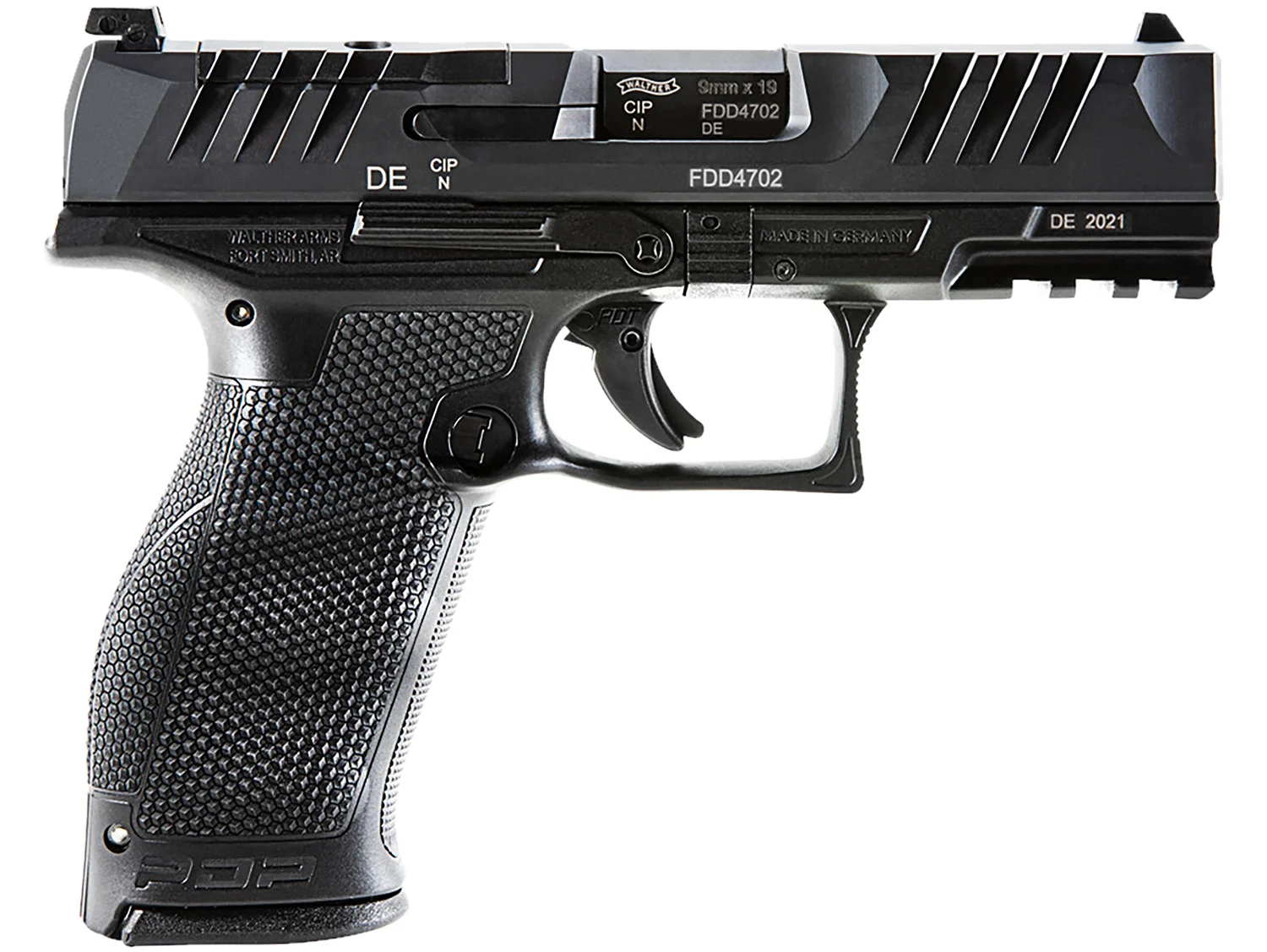 Walther Arms 2854694 PDP Optic Ready 9mm Luger 4" Barrel 10+1, Polymer Frame With Picatinny Acc. Rail, Optic Cut Super Terrain Serrated Steel Slide, Performance Duty Trigger, Manual Safety