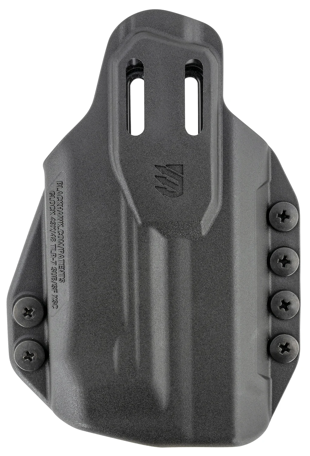 Blackhawk 416476BK Stache IWB Size 76 Black Polymer Belt Clip Compatible w/Glock 43X/48 w/SureFire XSC Ambidextrous