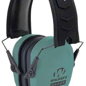 Walker's GWPRSMPASTL Razor Slim Passive Muff 27 dB Over the Head Teal/Black Polymer