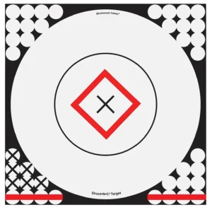 Birchwood Casey 34195 Shoot-N-C Reactive Target Self-Adhesive Paper Black/Red/White 17.25" Bullseye 5 Pack