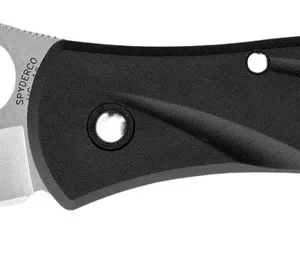 Spyderco C66PBK3 Centofante 3 3.14" Folding Drop Point Plain VG-10 SS Blade Black FRN Handle Includes Pocket Clip