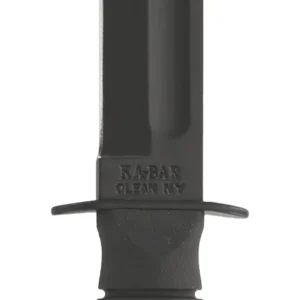 Ka-Bar 1256 Fighting/Utility 5.25" Fixed Clip Point Plain Black 1095 Cro-Van Blade, Black Kraton G Handle, Includes Sheath