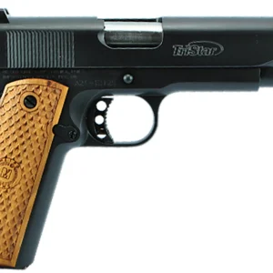 TriStar 85604 American Classic Government 1911 9mm Luger 10+1 5" Stainless Steel Barrel, Blued Serrated Steel Slide, Blued Steel Frame w/Beavertail, Wood Grip