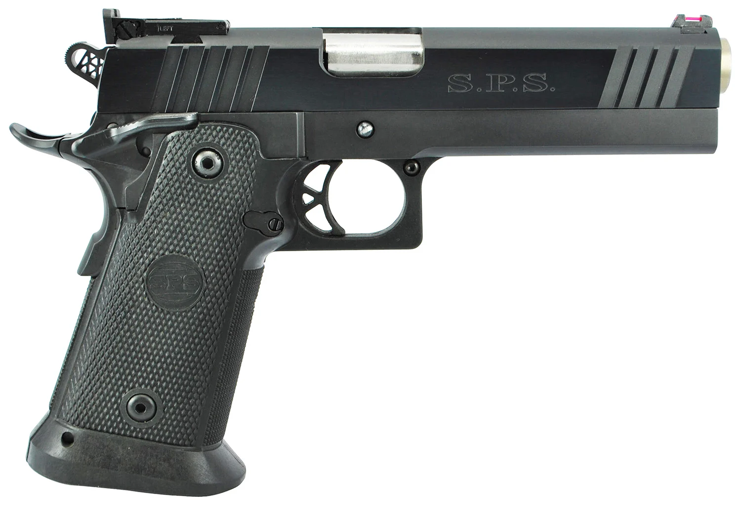 TriStar 85675 SPS Pantera 1911 Full Size Frame 9mm Luger 18+1 5" Stainless Steel Barrel, Black Chrome Serrated Steel Slide, Black Steel Frame w/Beavertail, Black Polymer Grip, Right Hand