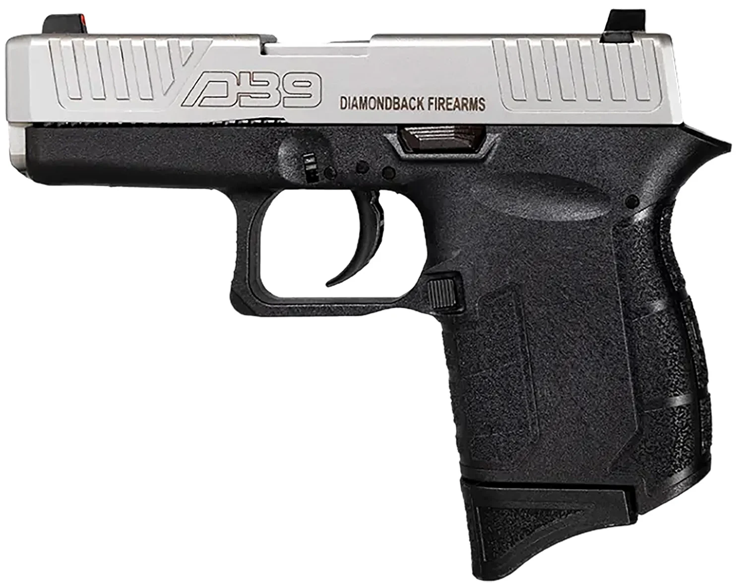 Diamondback DB0200P021 DB9 Gen4 Micro-Compact Frame 9mm Luger 6+1, 3.10" Stainless Steel Barrel, Nickel Boron Serrated Stainless Steel Slide, Black Polymer Frame Black & Grip