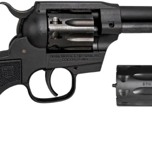 Diamondback DB0500A001 Sidekick 22 LR/22 WMR 9 Shot, 4.50" Black Cerakote Steel Barrel & Cylinder, Black Cerakote Zinc Alloy Frame Black Checkered Grips, Hammer Safety, Exposed Hammer