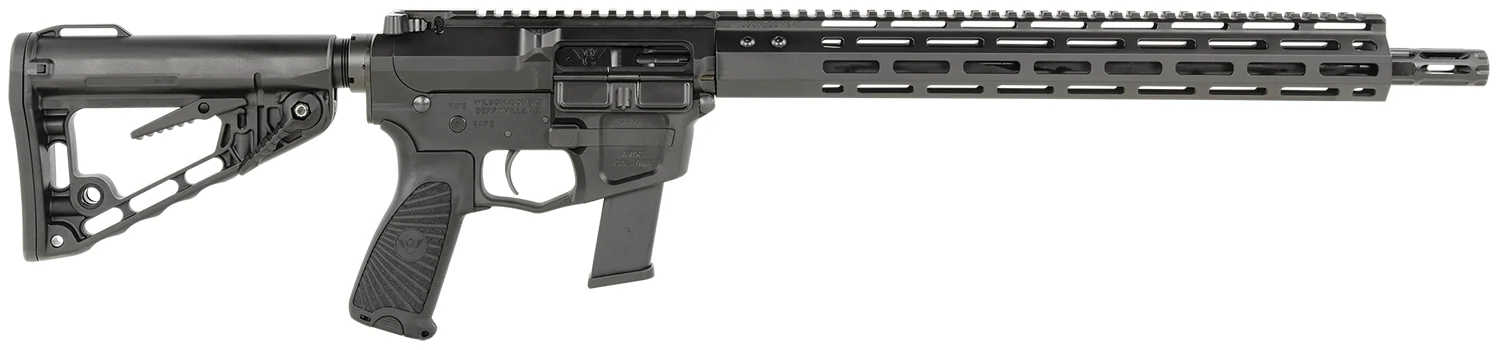 Wilson Combat TRAR9GB91610 AR9G Carbine 9mm Luger 17+1 16" Black Match Grade Threaded Barrel, Black Armor-Tuff Aluminum Receiver, M-LOK Handguard, Black Synthetic Rogers Super-Stoc w/Cam-Lock Stock