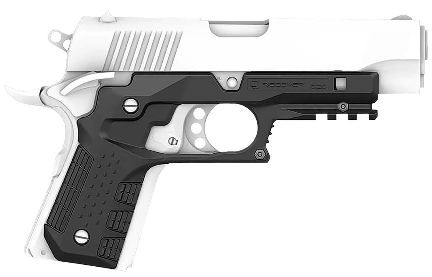Recover Tactical CC3C-01 Grip & Rail System Black Polymer Picatinny for Compact 1911