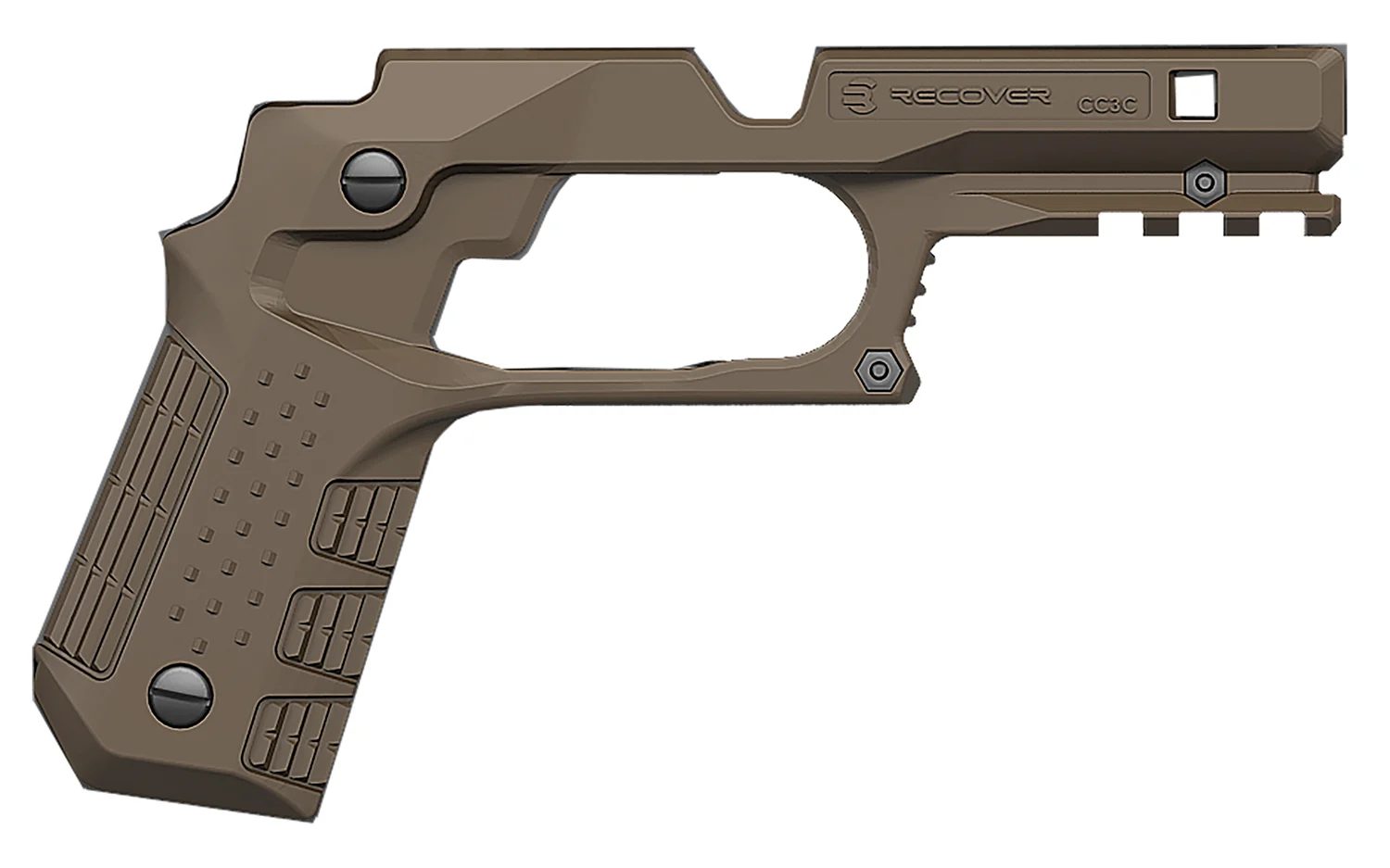 Recover Tactical CC3C02 Grip & Rail System Tan Polymer Picatinny for Compact 1911