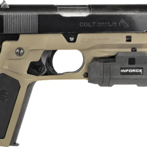 Recover Tactical CC3P0201 Frame Grip Tan Polymer Frame with Interchangeable Black & Tan Panels for Standard Frame 1911