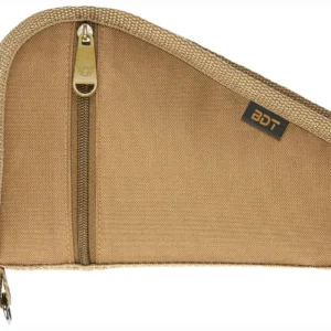Bulldog BDT619T Deluxe Pistol Case With Pocket & Sleeve, Tan Water-Resistant Outer Shell, Impact-Resistant Padding, Heat-Resistant Quilted Lining 9"L x 6"H